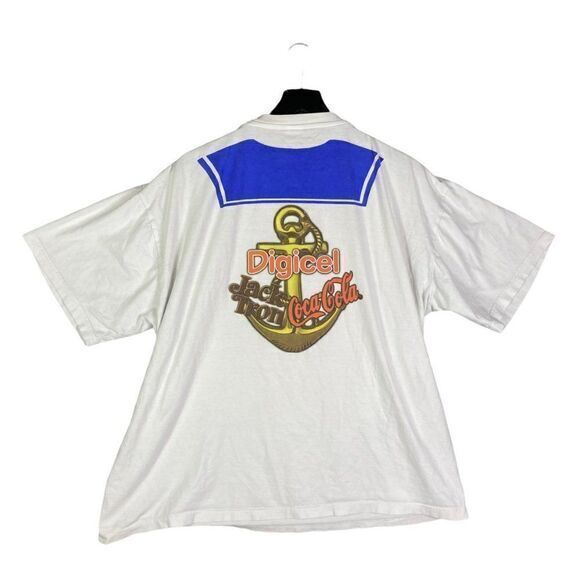Rock D Boat Vintage T-Shirt Size 2XL Graphic Short Sleeve XXL Crew Neck Beige - Picture 2 of 10